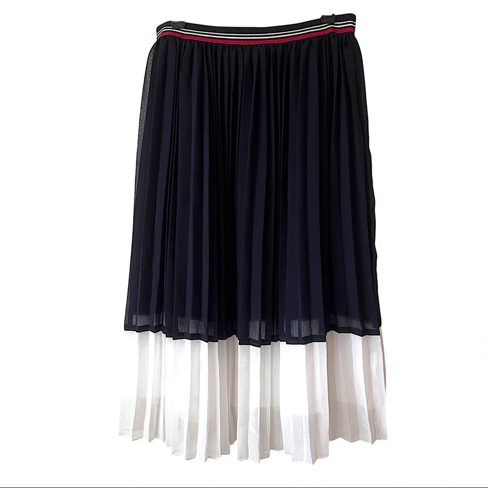 3/$20 💥 Tommy Hilfiger A-Line Pleated‎ Skirt Preppy Classic Academia Teacher XS